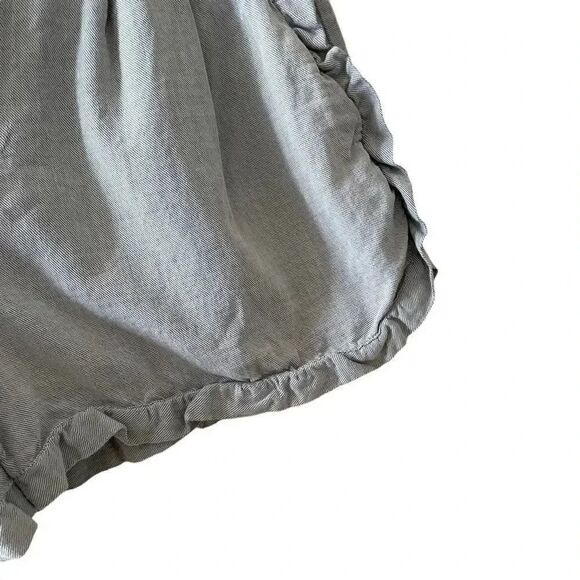 Who What Wear Cotton High Waist Scallop Blue Elastic Waist Pockets Shorts Sz 8 - Picture 4 of 12